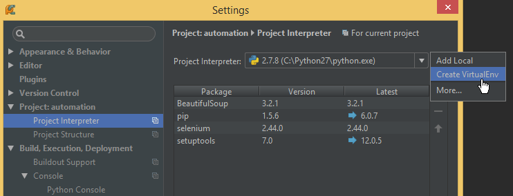 pycharm-virtualenv